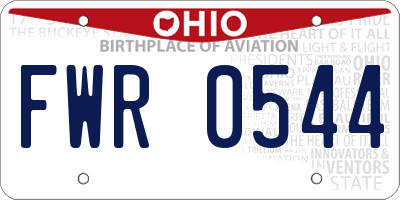 OH license plate FWR0544