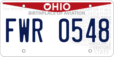 OH license plate FWR0548