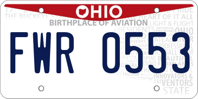 OH license plate FWR0553