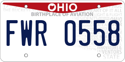OH license plate FWR0558