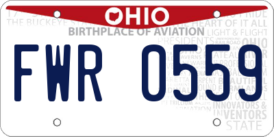 OH license plate FWR0559