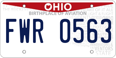 OH license plate FWR0563