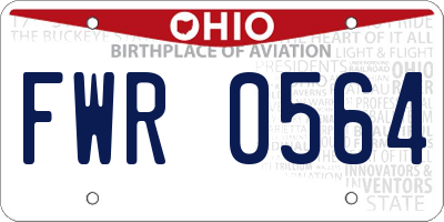 OH license plate FWR0564