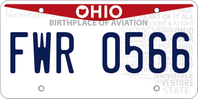 OH license plate FWR0566
