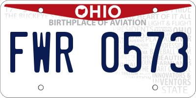 OH license plate FWR0573