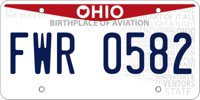 OH license plate FWR0582