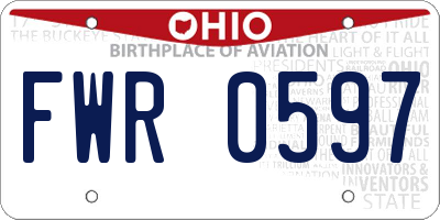 OH license plate FWR0597