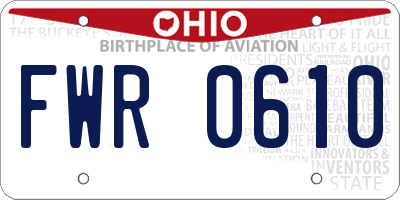 OH license plate FWR0610