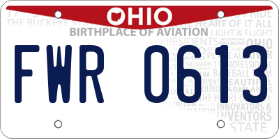OH license plate FWR0613