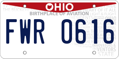 OH license plate FWR0616