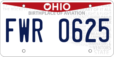OH license plate FWR0625