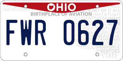 OH license plate FWR0627