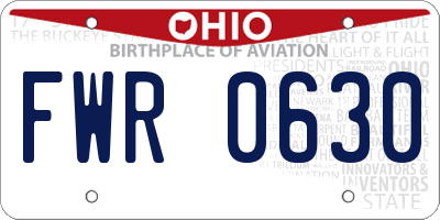 OH license plate FWR0630