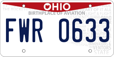 OH license plate FWR0633