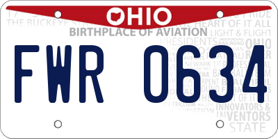 OH license plate FWR0634