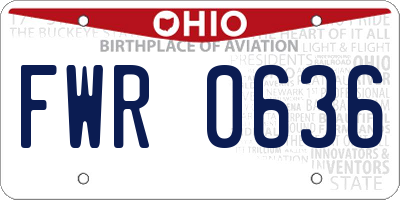 OH license plate FWR0636