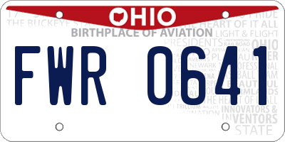 OH license plate FWR0641