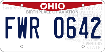OH license plate FWR0642