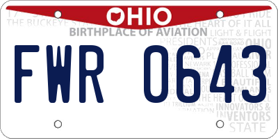 OH license plate FWR0643