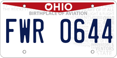 OH license plate FWR0644