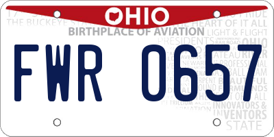 OH license plate FWR0657