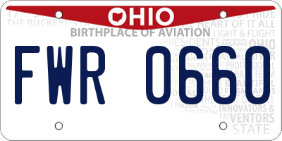 OH license plate FWR0660