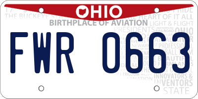 OH license plate FWR0663