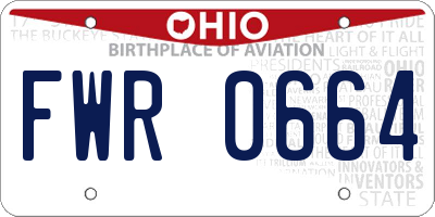 OH license plate FWR0664
