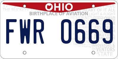 OH license plate FWR0669