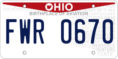 OH license plate FWR0670