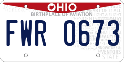 OH license plate FWR0673