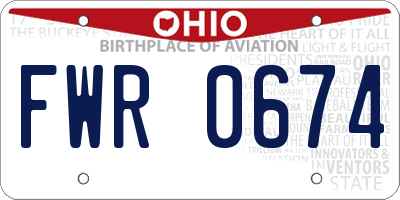 OH license plate FWR0674