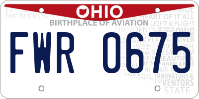OH license plate FWR0675