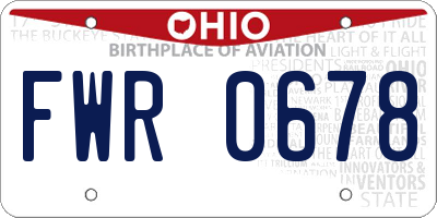 OH license plate FWR0678