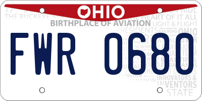 OH license plate FWR0680