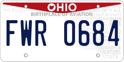 OH license plate FWR0684