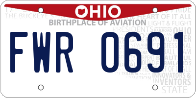 OH license plate FWR0691