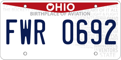 OH license plate FWR0692