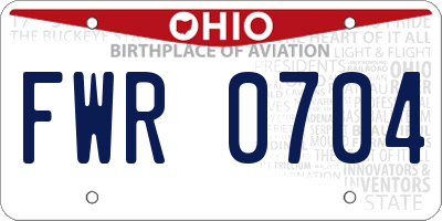 OH license plate FWR0704