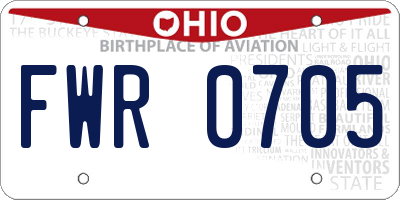 OH license plate FWR0705