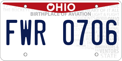 OH license plate FWR0706