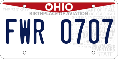 OH license plate FWR0707