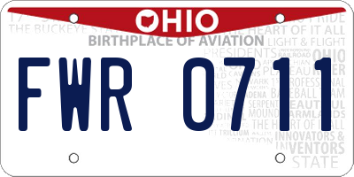 OH license plate FWR0711