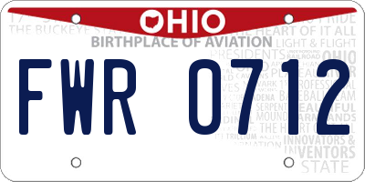 OH license plate FWR0712