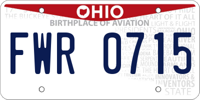 OH license plate FWR0715