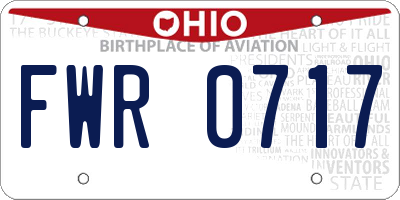 OH license plate FWR0717