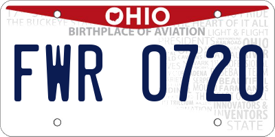 OH license plate FWR0720