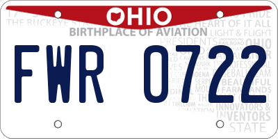 OH license plate FWR0722