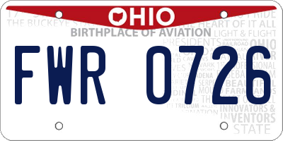 OH license plate FWR0726
