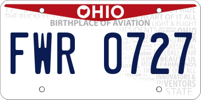 OH license plate FWR0727